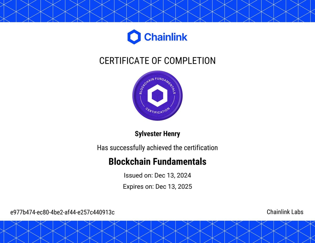 Blockchain Fundamentals Certification